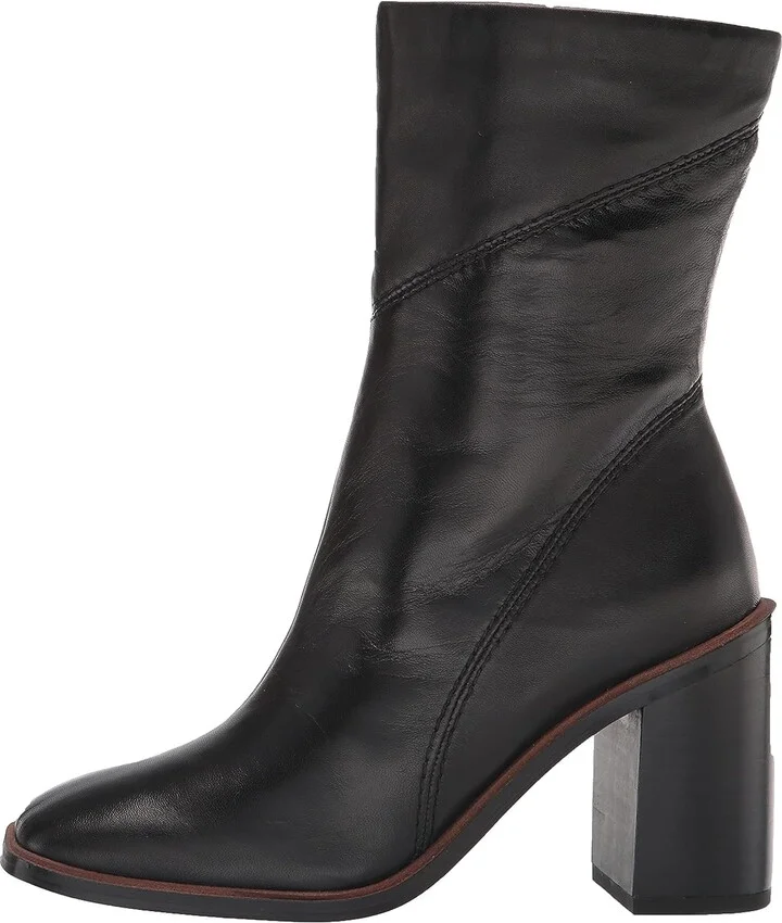 Franco Sarto Womens Stevie Mid Calf Boot Black Leather 8 M