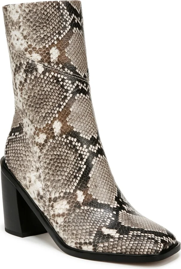 Grey Snake Print Faux Leather