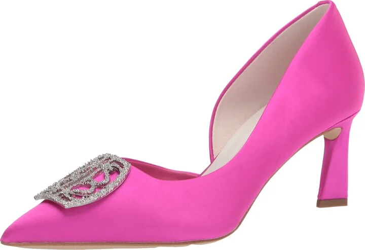 Fuscia Pink Satin With Ornament