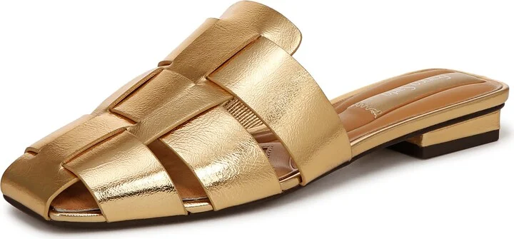 Franco Sarto Womens Tavana Fisherman Sandal Gold Metallic 9 M
