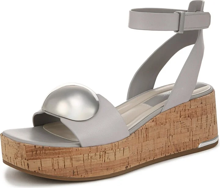 Franco Sarto Womens Taysha Espadrille Wedge Sandal Modern Grey 11 M