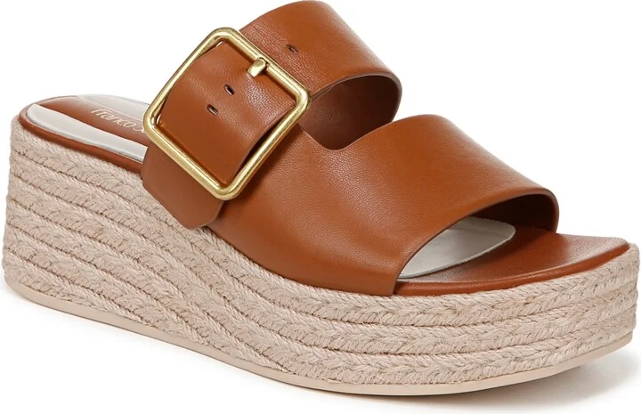 Franco Sarto Women's Taziana Open Square Toe Espadrille Slide Platform Sandals
