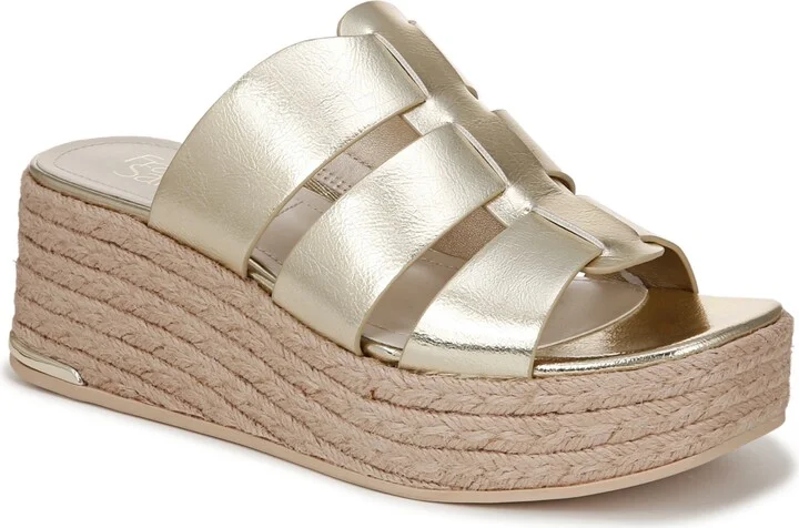 Franco Sarto Women's Tevin Open Square Toe Espadrille Slide Platform Sandals