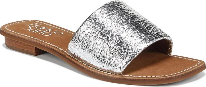 Silver Metallic Leather