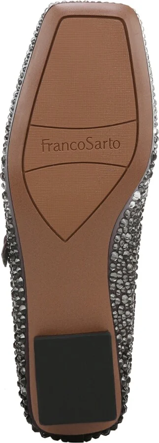 Franco Sarto Women's Tinsley Rhinestone Square Toe Mary Jane Flats - Silver Gemstone/Fabric - Image 5