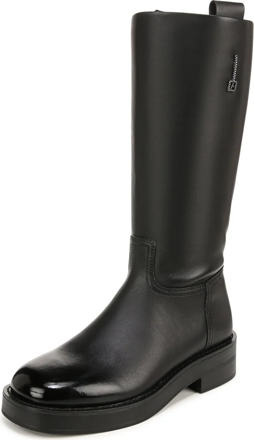 Franco Sarto Womens Trevi Knee High Boot Black Leather 5 M