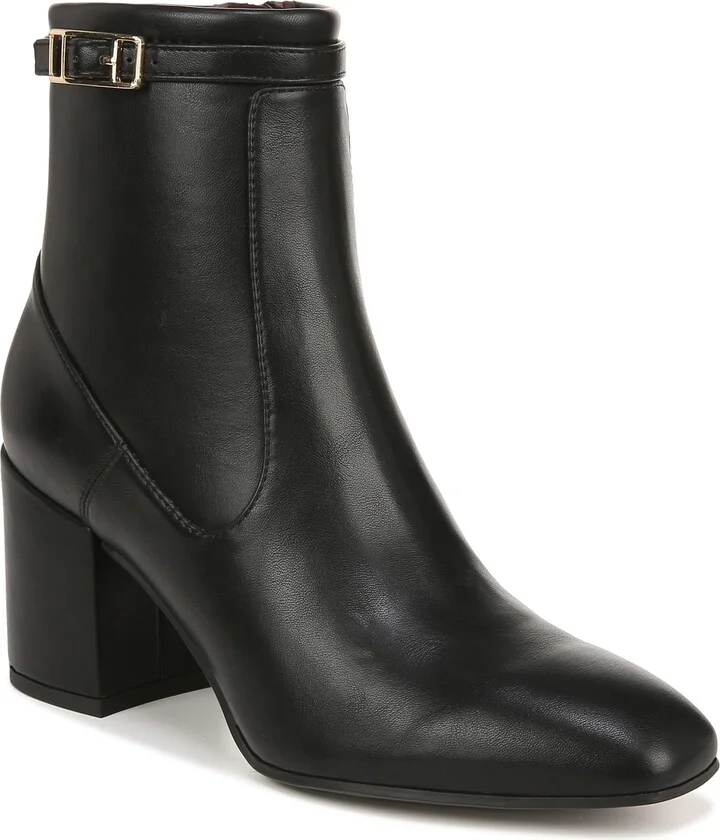 Franco Sarto Womens Tribute Bootie Heeled Ankle Boot Black Smooth 9 M