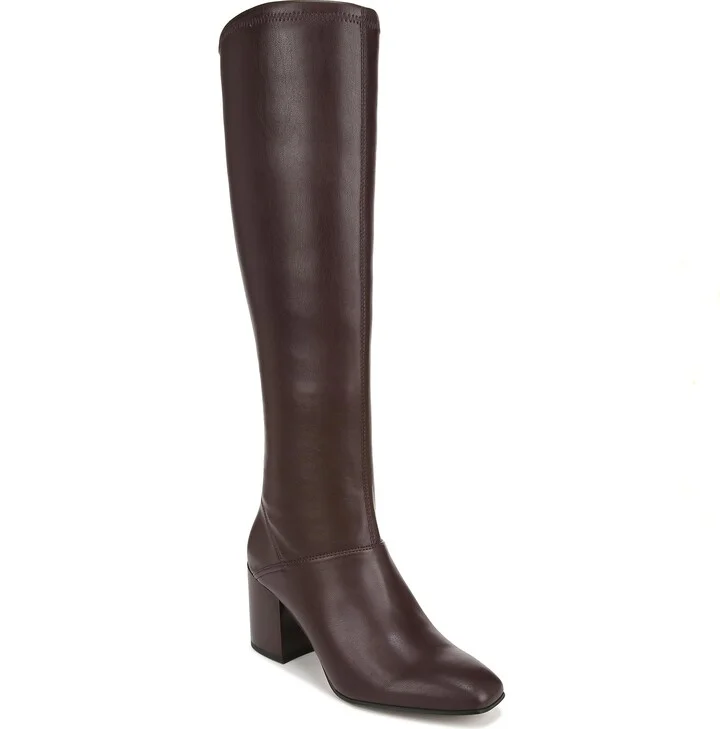 Franco Sarto Womens Tribute Knee High Heeled Boot Cordovan Brown Stretch 8.5 W