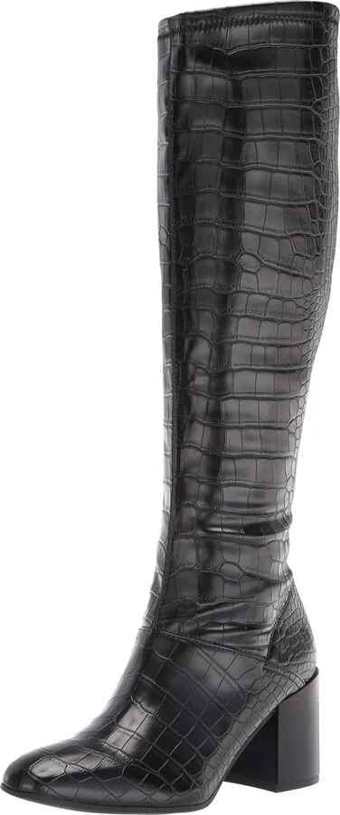 Black Crocco Faux Leather