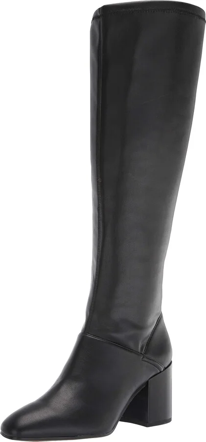 Black Faux Leather Wide Calf