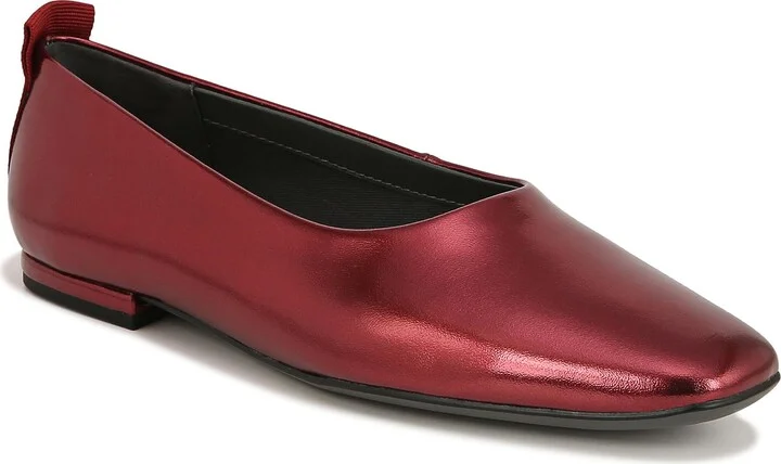 Franco Sarto Womens Vana Slip On Ballet Flat Metallic Red 6 M