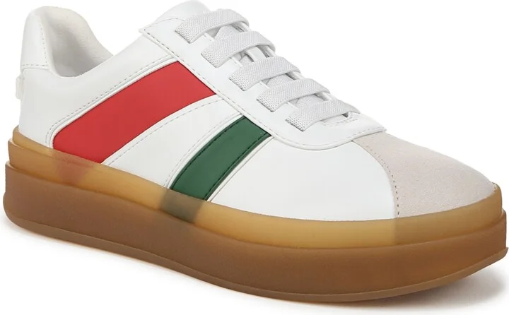 Red,green,white Faux Leather