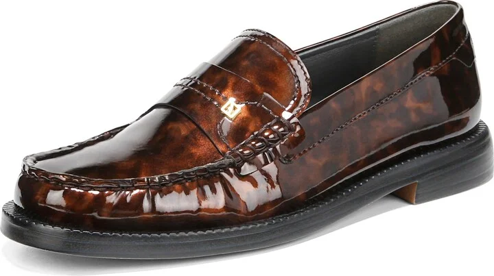 Franco Sarto Women's Yulisa Loafer Brown Patent Faux Leather 8.5 M