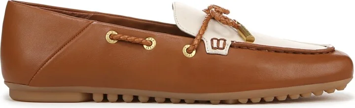 Franco Sarto Women's Zepher Square Toe Apron Toe Boat Shoes - Tan/White Leather - Image 2