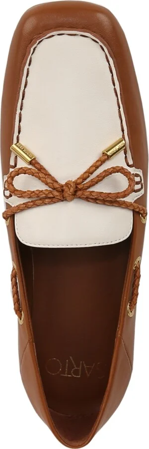 Franco Sarto Women's Zepher Square Toe Apron Toe Boat Shoes - Tan/White Leather - Image 4