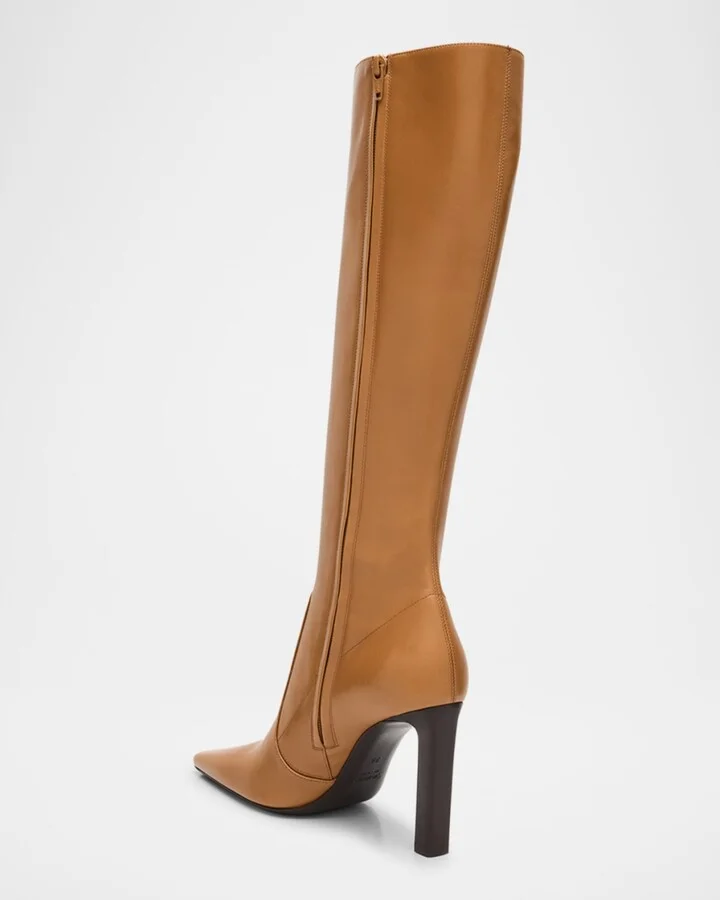 Francoise Smooth Leather Knee-High Boots - Image 4