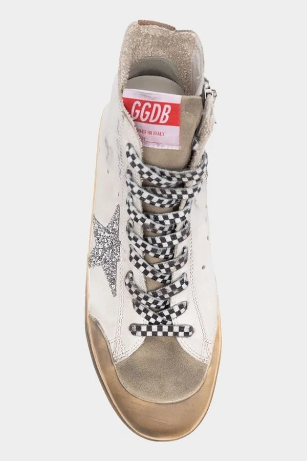 Francy Penstar Glitter Silver Star Leather Sneaker - Image 4