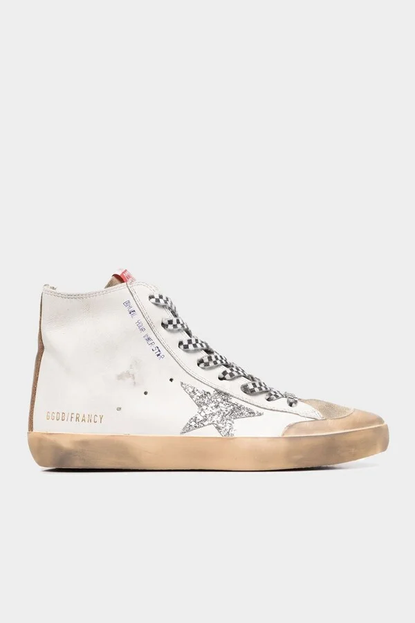 Francy Penstar Glitter Silver Star Leather Sneaker