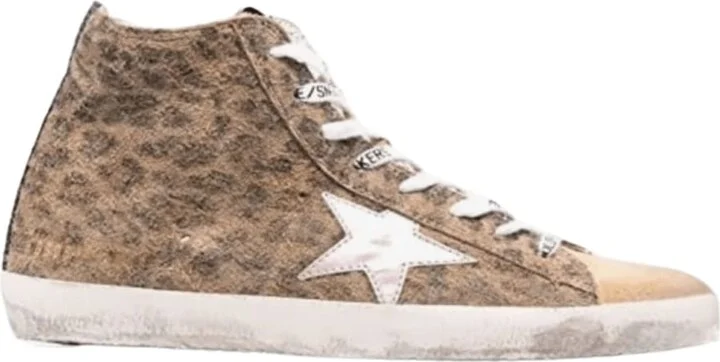 Francy Pink Leather Star and Blue Glitter Heel Tab Women's Sneakers