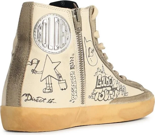 'francy' White Leather Sneakers - Image 3