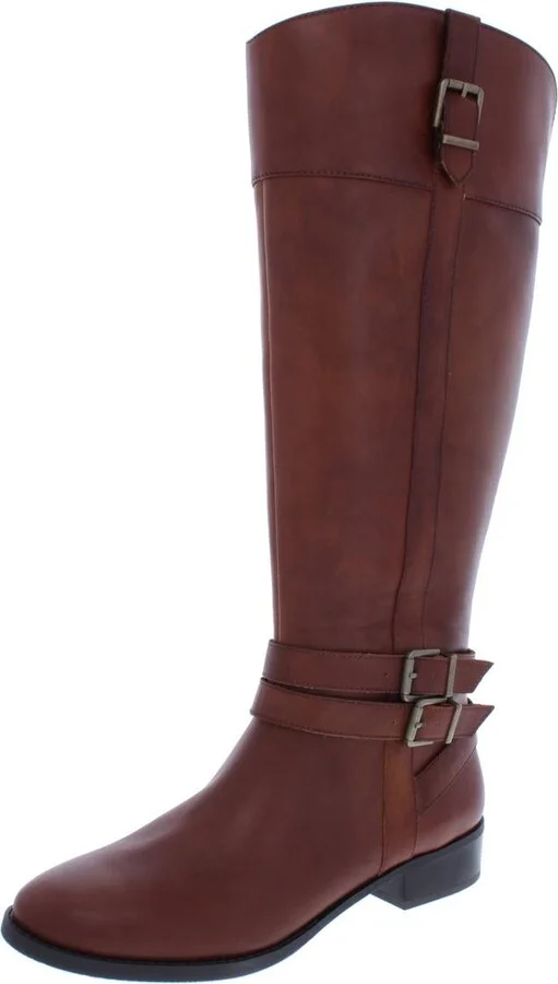 Frank II Womens Leather Wide Calf Riding Boots