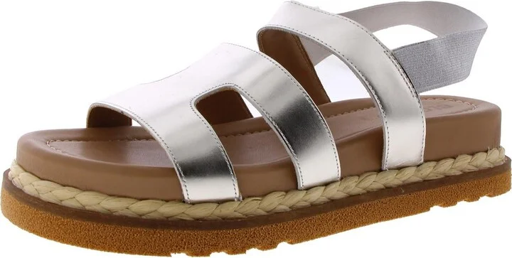 FRANKEE Womens Faux Leather Platform Slingback Sandals