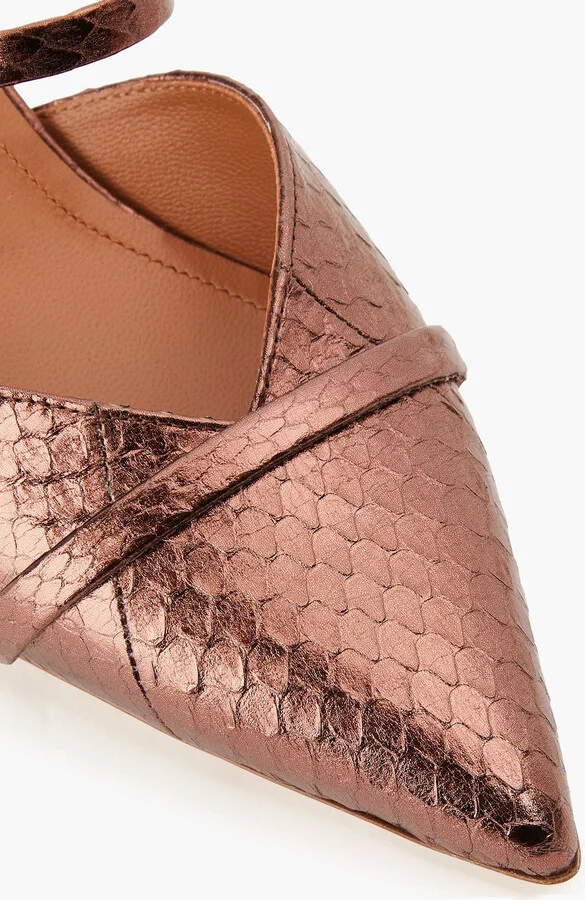 Frankie 45 metallic snake-effect leather mules - Image 4