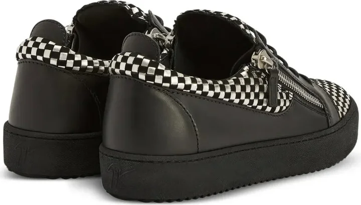 Frankie checked leather sneakers - Image 3