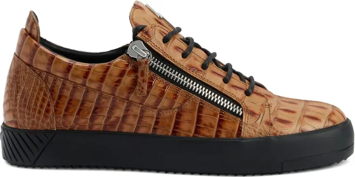 Frankie crocodile-effect sneakers