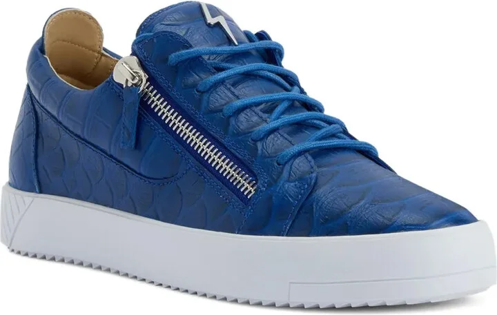 Frankie crocodile-effect zip sneakers - Image 2