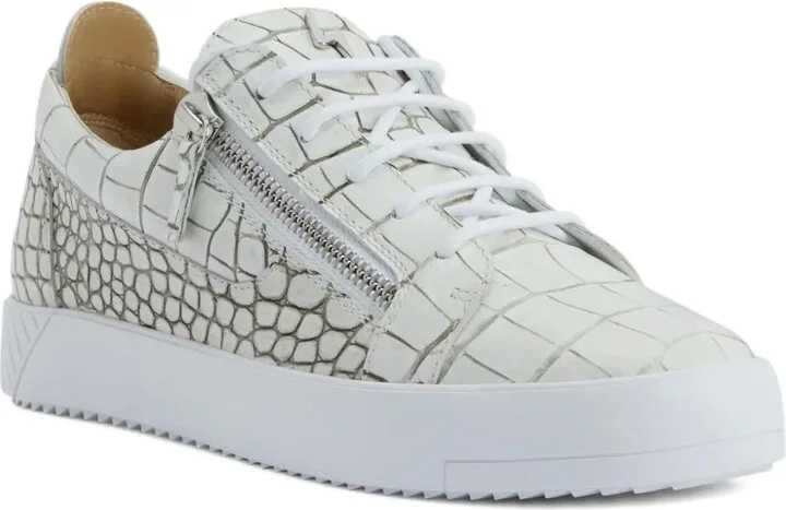 Frankie crocodile-effect zip sneakers - Image 2