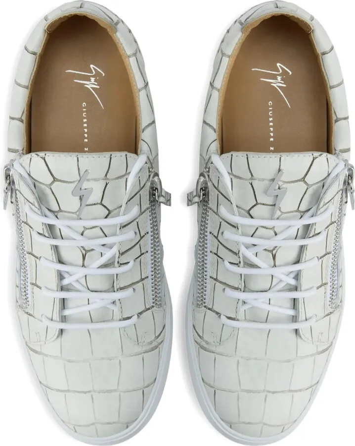 Frankie crocodile-effect zip sneakers - Image 4