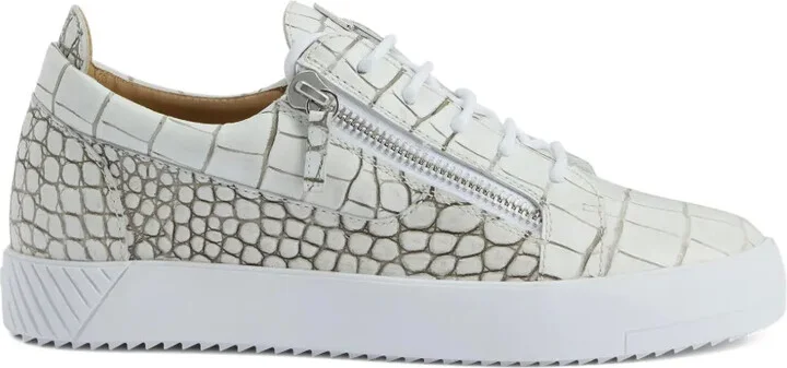 Frankie crocodile-effect zip sneakers - Image 5