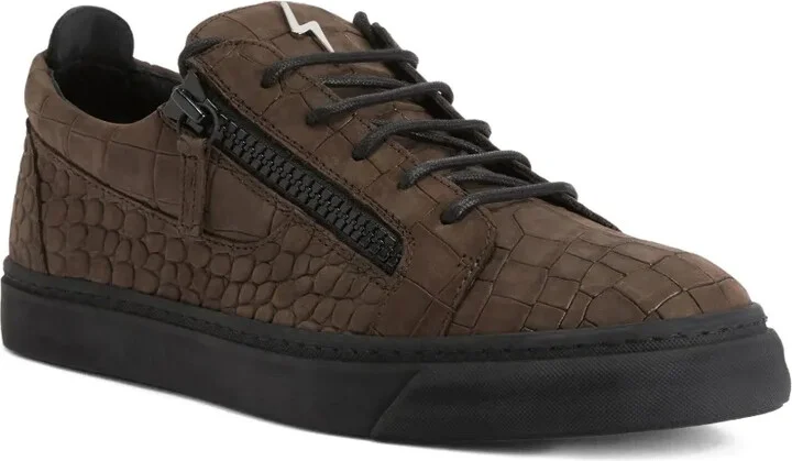 Frankie crocodile-effect zip sneakers - Image 2
