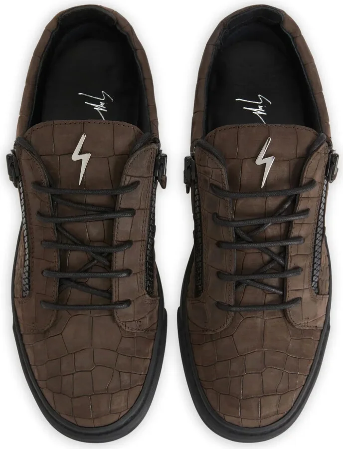 Frankie crocodile-effect zip sneakers - Image 4
