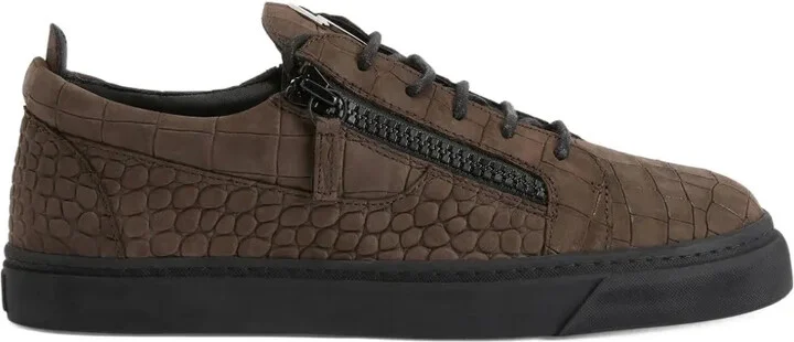 Frankie crocodile-effect zip sneakers - Image 5