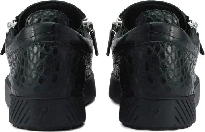 Frankie crocodile-effect zip trainers - Image 3