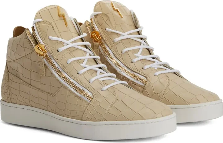 Frankie crocodile-embossed hi-top sneakers - Image 2