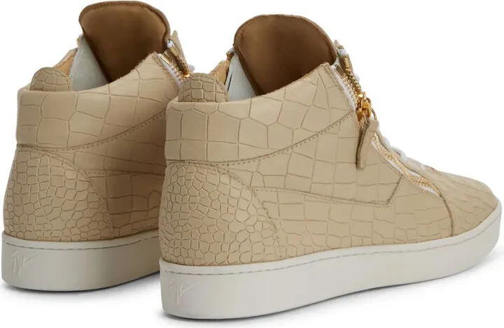 Frankie crocodile-embossed hi-top sneakers - Image 3