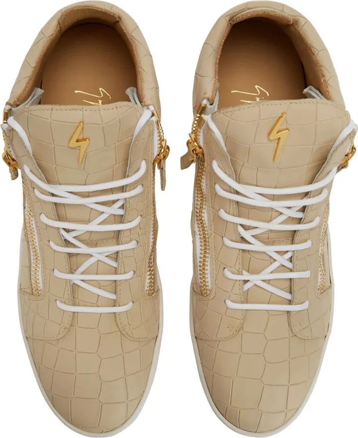 Frankie crocodile-embossed hi-top sneakers - Image 4