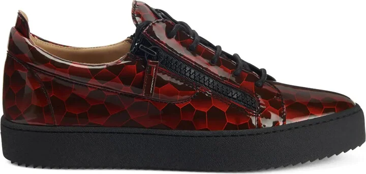 Frankie geometric-pattern glazed sneakers