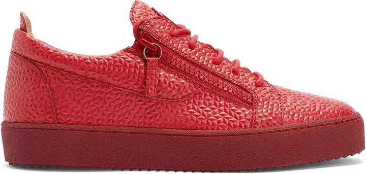 Frankie geometric-textured sneakers