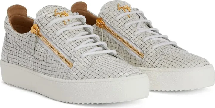 Frankie glossy woven-leather sneakers - Image 2