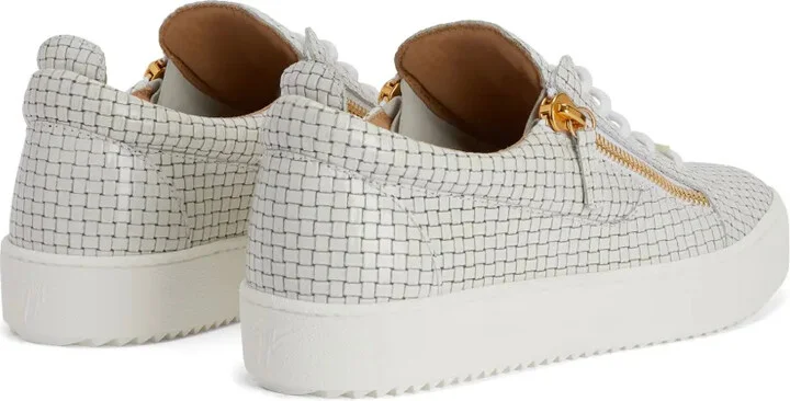 Frankie glossy woven-leather sneakers - Image 3