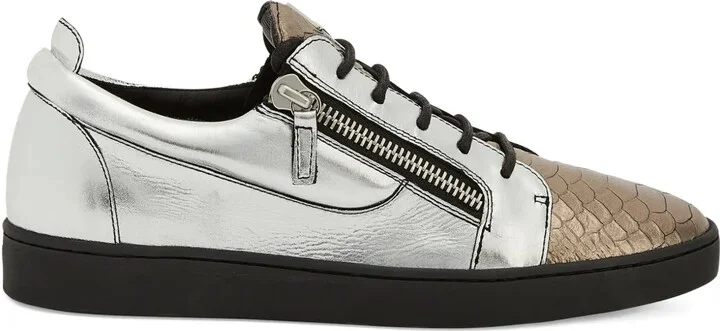 Frankie leather zip-detail sneakers