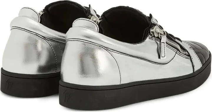 Frankie metallic crocodile-effect sneakers - Image 3