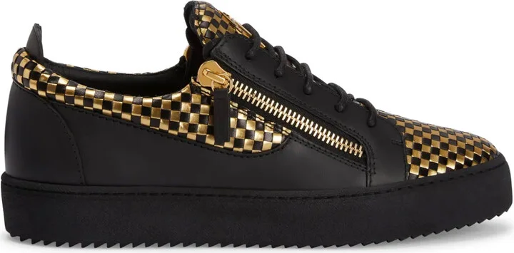 Frankie metallic-finish sneakers