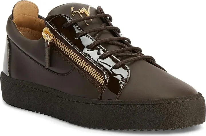 Frankie patent-leather lace-up sneakers - Image 2