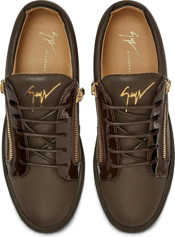 Frankie patent-leather lace-up sneakers - Image 4