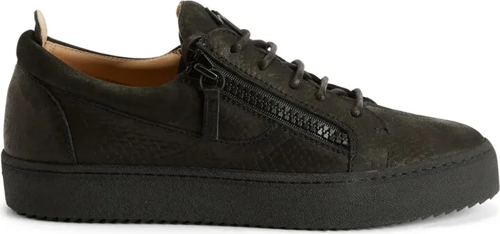 Frankie python-print suede sneakers